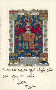 Het Verenigd Koninkrijk van Groot-Brittannië en Ierland en de Dominion of Canada (kleurenlitho) door European School