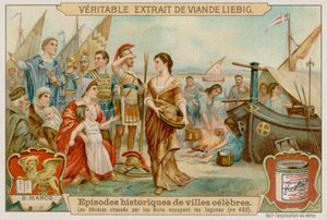 De Venetianen worden in 452 door de Hunnen de lagune in gedreven door European School