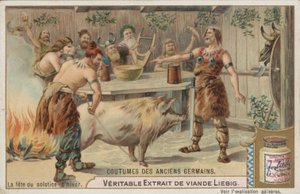 Het feest van de winterzonnewende (chromolitho) door European School