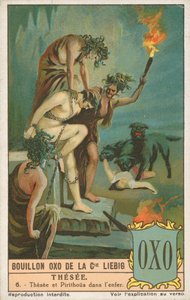 Theseus, Liebig-kaart, begin 20e eeuw (chromo) door European School