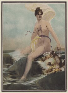 Thetis, zeenimf uit de Griekse mythologie (kleurenlitho) door European School