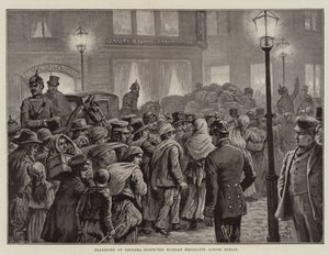 Transport van cholera-verdachte Russische emigranten door Berlijn (litho) door European School