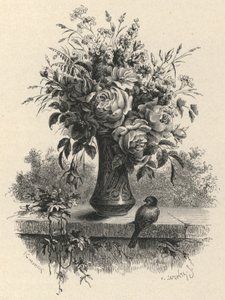 Vaas met bloemen (gravure)