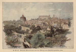 Uitzicht op Neurenberg en zijn kasteel, Duitsland