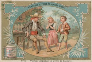 Virginie pleit voor de slaaf (chromolitho) door European School