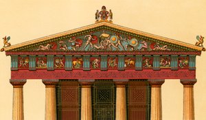 Westelijke gevel van de Tempel van Athene, in Aigina door European School