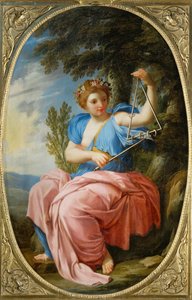 De muze Terpsichore, uit de Chambre des Muses, Louvre, Parijs ... door Eustache (studio of) Le Sueur