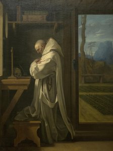 De heilige Bruno in gebed door Eustache Le Sueur
