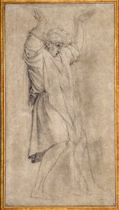 Studie voor Marcus Curtius, legendarische figuur van het Oude Rome door Eustache Le Sueur