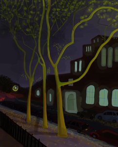 11th Street At Night, 2016 (met de hand getekend op een iPad met een Apple potlood) door Evan Sklar