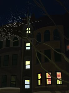 8Th Avenue bij nacht (digitale kunst) door Evan Sklar