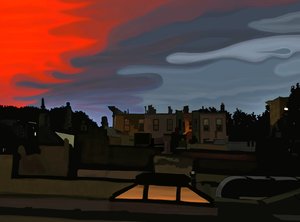 Naderende storm, Brooklyn (digitale kunst)