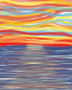 Atlantische Oceaan, 2018 (met de hand getekend op een iPad met een Apple potlood)