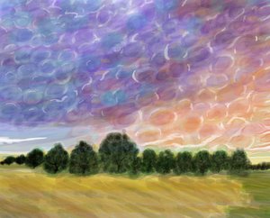 Field In Vermont, 2018 (met de hand getekend op een iPad met een Apple potlood)