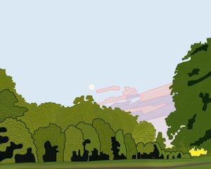 Hyde Park met vos (digitale kunst)