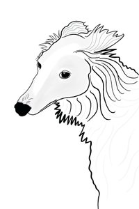 Lijntekening van Silken Windhound (digitale kunst)