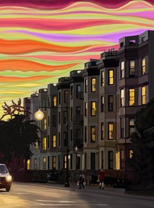 Ninth Street Nine A.M. (digitale kunst) door Evan Sklar