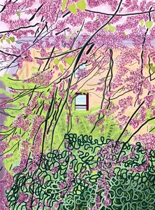 Lentebomen en flatgebouw, Prospekt park (digitale kunst)