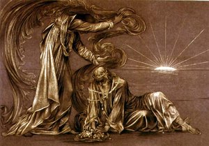 Afgewerkte studie voor Earthbound, ca. 1897 door Evelyn De Morgan