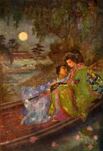 De geliefden die waaiers uitwisselden, 1912 door Evelyn Paul