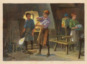 Kleine Werkers: Glasblazen door Evelyn Stuart Hardy