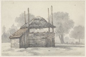Hooischelf te Zoelmond, in de Betuwe door Evert Doublet