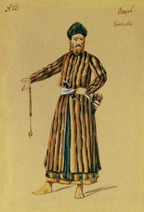 Kostuumontwerp voor de opera Prins Igor door A. Borodin, 1890