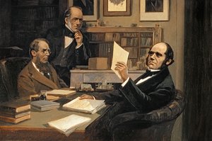 Joseph Hooker (1817-1911), Charles Lyell (1797-1875) en Charles Robert Darwin (1809-82)