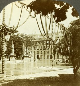 Versieringen, Plaza de Oriente, Madrid, Spanje