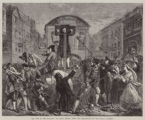 De Foe in de Schandpaal, van de Tentoonstelling van de Koninklijke Academie door Eyre Crowe