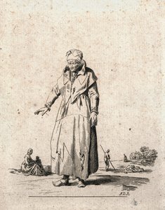 Boerin (gravure) door F.D.B. Monogrammist