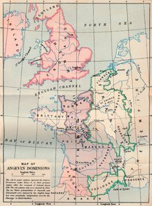 Kaart van Angevin-dominions, 1902 door FS Weller