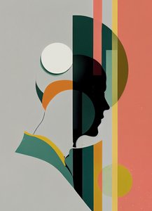 Abstract minimalistisch mannenportret door F. Abderrahim