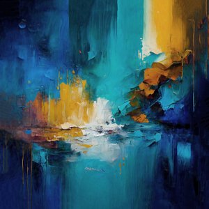 Abstract olieverfschilderij met dikke penseel, ingelijste posters afdruk op aanvraag