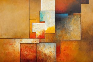 Abstracte vormen en lijnen in levendige kleuren