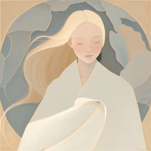 Blond meisje schilderij