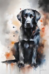 Portret van een schattige zwarte hond