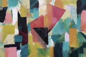 Minimalistisch geometrisch abstract schilderij door F. Abderrahim