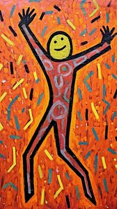 Naïef figuratief schilderij