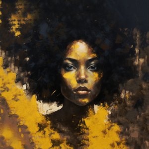 Portret penseelschilderij van een zwarte vrouw, hal- en woonkamerdecoratie
