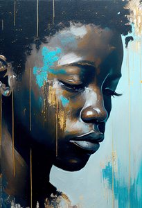 Abstract jonge Afrikaanse man