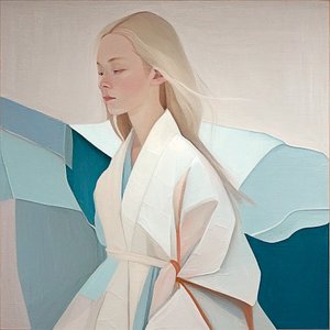 Portret van een mooie blonde vrouw
