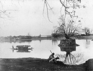 Jhelum rivier, Shadipur, Kashmir, India