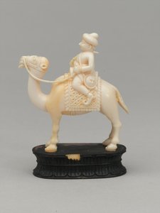 Zwarte paard, schaakstuk, India, circa 1820