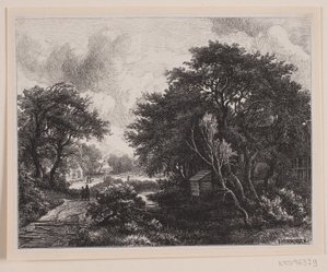 Uitzicht langs een weg die door een stad loopt