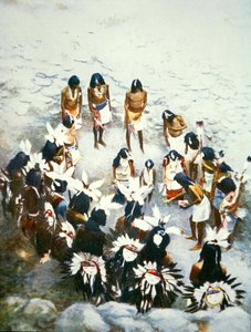 Lenya Ceremonie, Walpi Pueblo, ca. 1900 door F. Seth