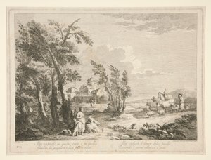 Landschap met Ruïnes, uit een serie van 4 door Fabio Berardi