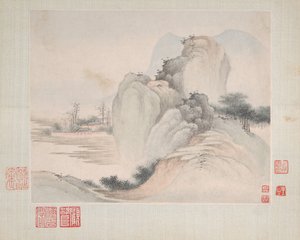 Landschappen geschilderd voor Yuweng, gedateerd 1673