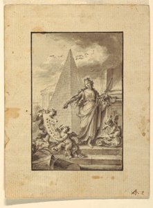 Tekening, ontwerp voor een illustratie: "Architectuur", 1760-89