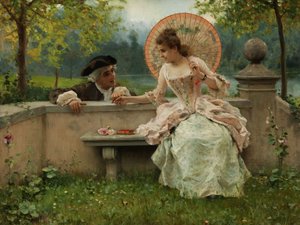 Een verliefd gesprek in het park door Federico Andreotti